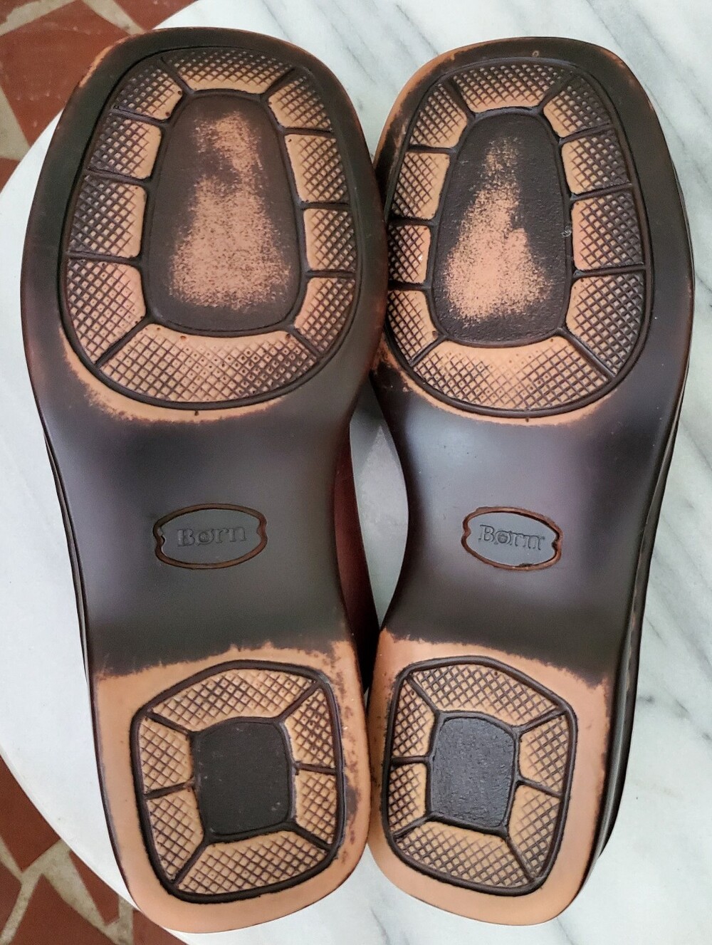 Vintage Y2K Born Oxblood Leather Square Toe Mule Clog Slides 7 - Picture 10 of 10